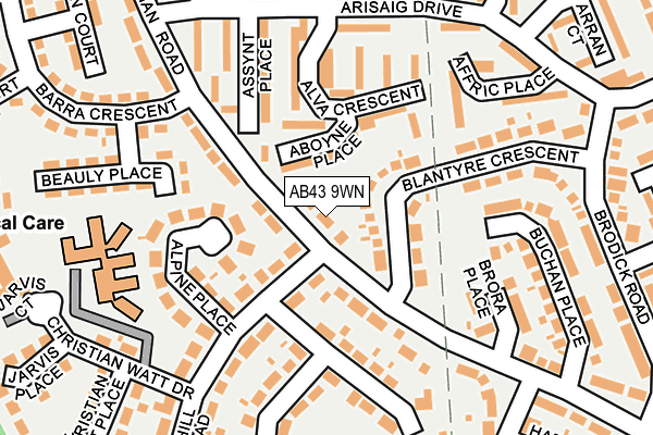 AB43 9WN map - OS OpenMap – Local (Ordnance Survey)