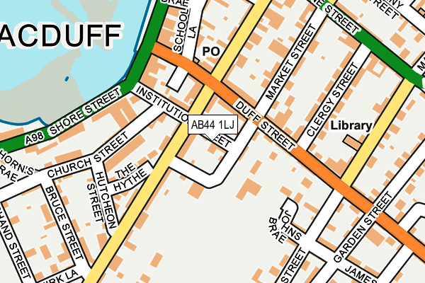 AB44 1LJ map - OS OpenMap – Local (Ordnance Survey)