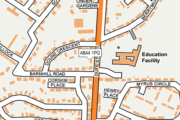 AB44 1PQ map - OS OpenMap – Local (Ordnance Survey)