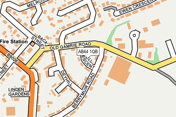 AB44 1QB map - OS OpenMap – Local (Ordnance Survey)