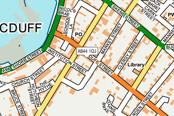 AB44 1QJ map - OS OpenMap – Local (Ordnance Survey)