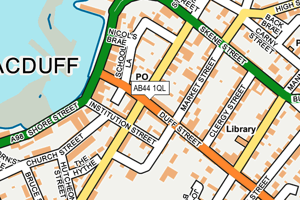 AB44 1QL map - OS OpenMap – Local (Ordnance Survey)