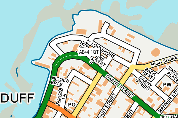 AB44 1QT map - OS OpenMap – Local (Ordnance Survey)