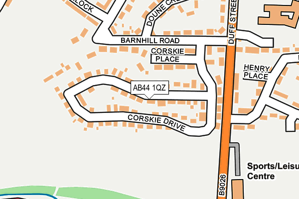 AB44 1QZ map - OS OpenMap – Local (Ordnance Survey)