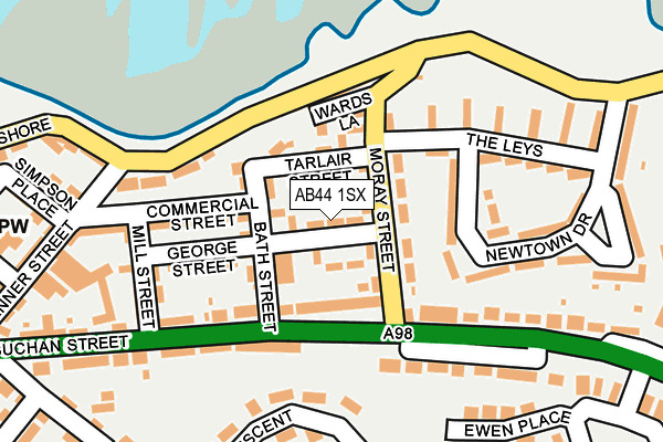 AB44 1SX map - OS OpenMap – Local (Ordnance Survey)