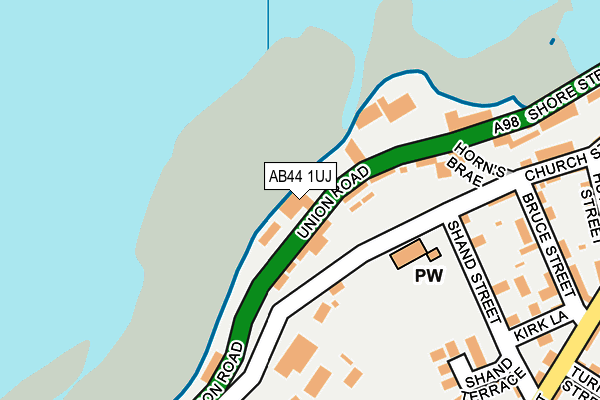 AB44 1UJ map - OS OpenMap – Local (Ordnance Survey)