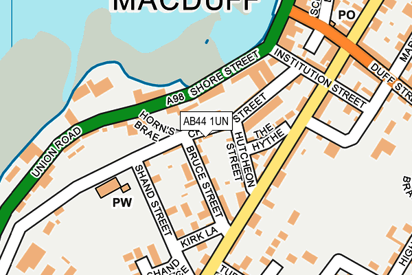 AB44 1UN map - OS OpenMap – Local (Ordnance Survey)