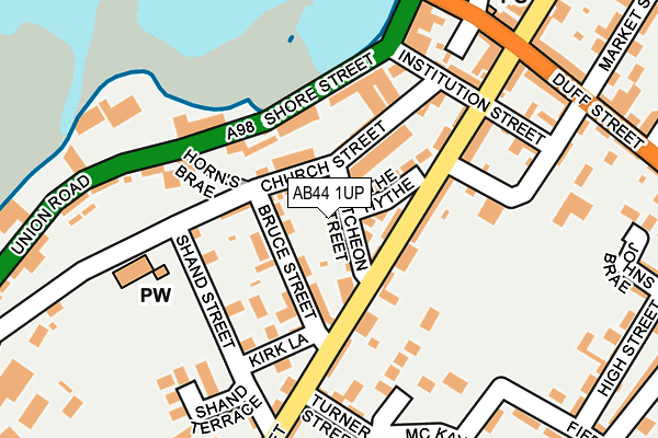 AB44 1UP map - OS OpenMap – Local (Ordnance Survey)