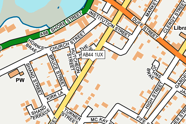 AB44 1UX map - OS OpenMap – Local (Ordnance Survey)