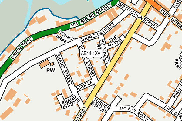 AB44 1XA map - OS OpenMap – Local (Ordnance Survey)