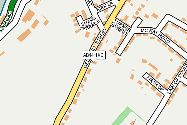 AB44 1XD map - OS OpenMap – Local (Ordnance Survey)