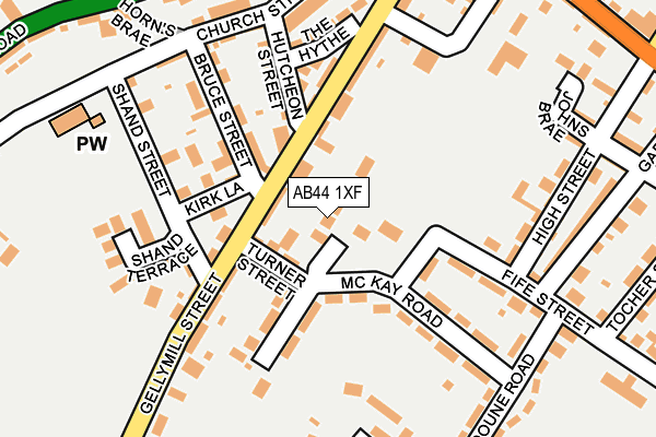 AB44 1XF map - OS OpenMap – Local (Ordnance Survey)