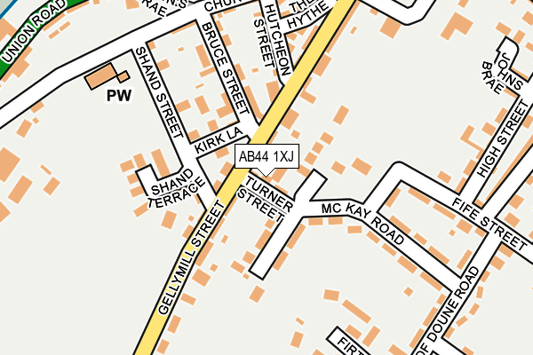 AB44 1XJ map - OS OpenMap – Local (Ordnance Survey)