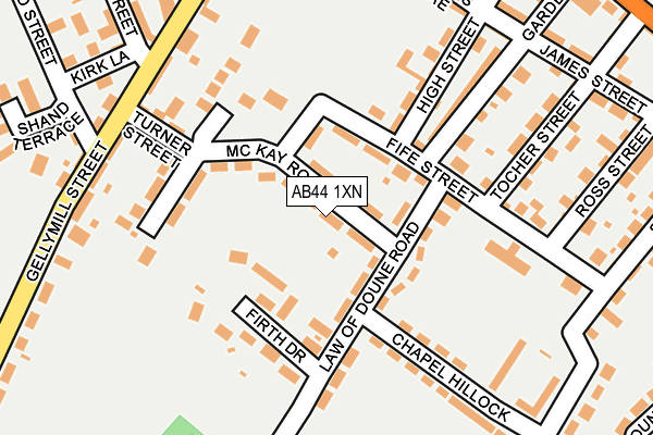 AB44 1XN map - OS OpenMap – Local (Ordnance Survey)