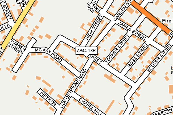 AB44 1XR map - OS OpenMap – Local (Ordnance Survey)