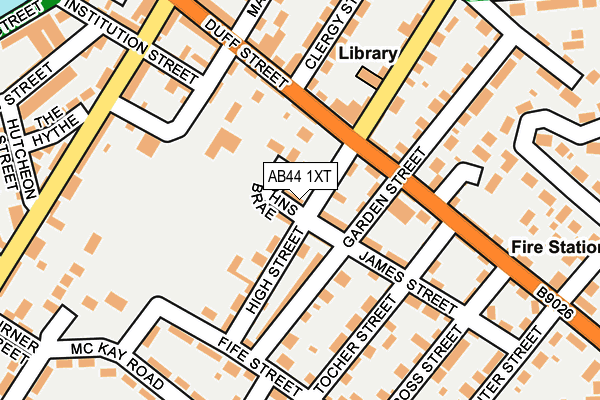 AB44 1XT map - OS OpenMap – Local (Ordnance Survey)