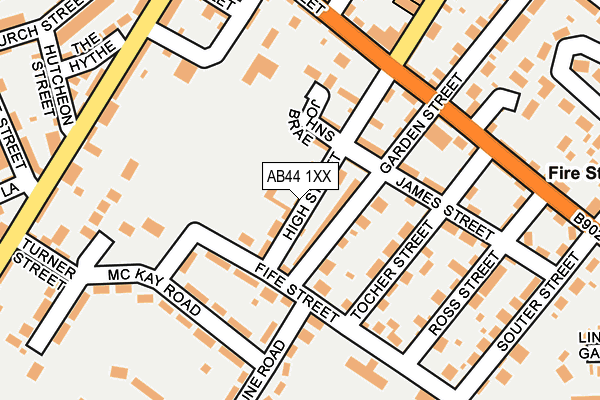 AB44 1XX map - OS OpenMap – Local (Ordnance Survey)