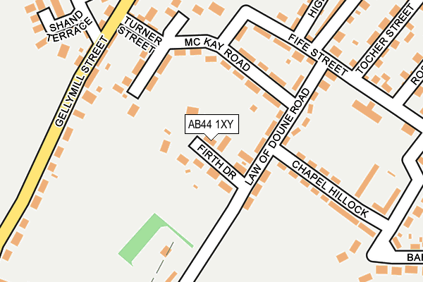 AB44 1XY map - OS OpenMap – Local (Ordnance Survey)