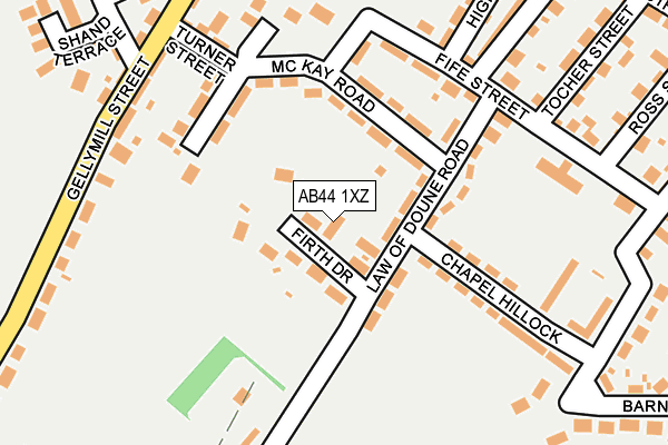 AB44 1XZ map - OS OpenMap – Local (Ordnance Survey)