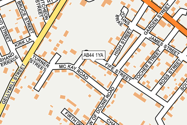 AB44 1YA map - OS OpenMap – Local (Ordnance Survey)