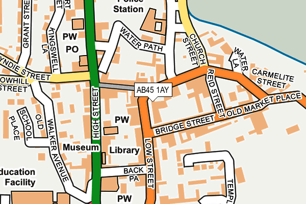 AB45 1AY map - OS OpenMap – Local (Ordnance Survey)