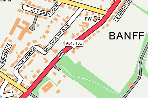 AB45 1BE map - OS OpenMap – Local (Ordnance Survey)