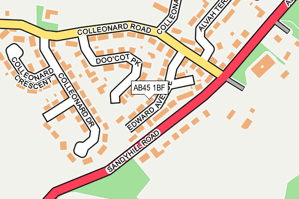 AB45 1BF map - OS OpenMap – Local (Ordnance Survey)