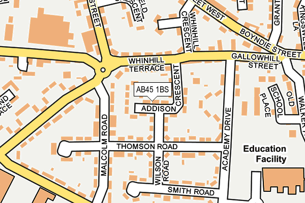 AB45 1BS map - OS OpenMap – Local (Ordnance Survey)
