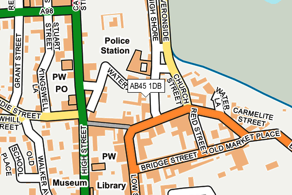 AB45 1DB map - OS OpenMap – Local (Ordnance Survey)