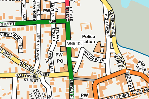 AB45 1DL map - OS OpenMap – Local (Ordnance Survey)