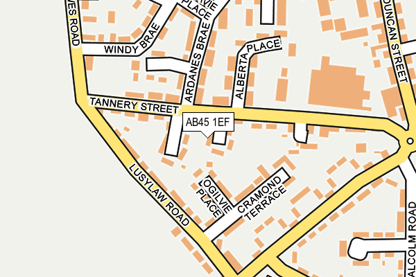 AB45 1EF map - OS OpenMap – Local (Ordnance Survey)