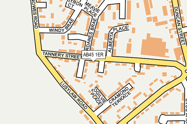 AB45 1ER map - OS OpenMap – Local (Ordnance Survey)