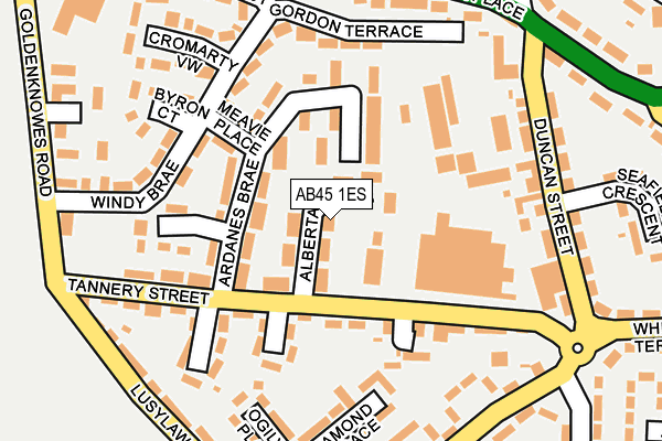 AB45 1ES map - OS OpenMap – Local (Ordnance Survey)