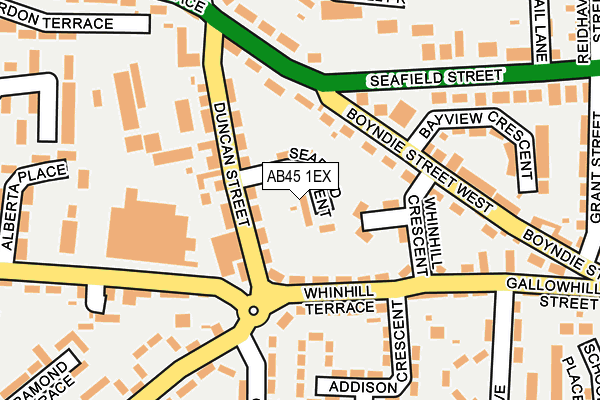 AB45 1EX map - OS OpenMap – Local (Ordnance Survey)