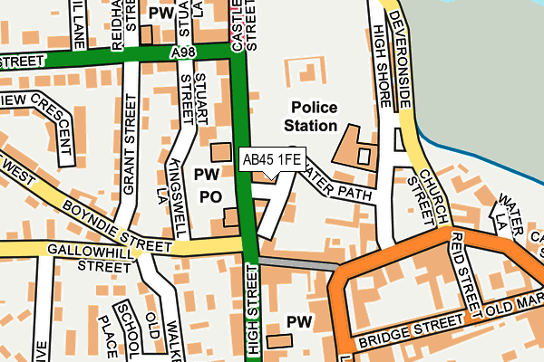 AB45 1FE map - OS OpenMap – Local (Ordnance Survey)