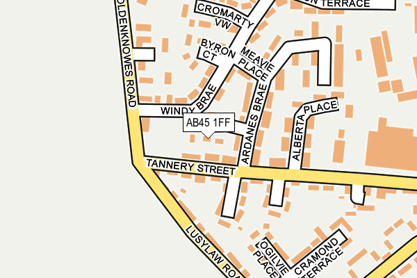 AB45 1FF map - OS OpenMap – Local (Ordnance Survey)