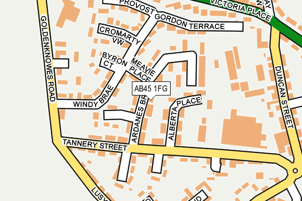 AB45 1FG map - OS OpenMap – Local (Ordnance Survey)