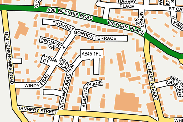AB45 1FL map - OS OpenMap – Local (Ordnance Survey)