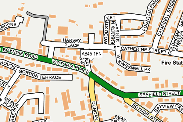 AB45 1FN map - OS OpenMap – Local (Ordnance Survey)