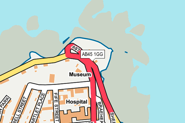 AB45 1GG map - OS OpenMap – Local (Ordnance Survey)