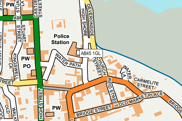 AB45 1GL map - OS OpenMap – Local (Ordnance Survey)
