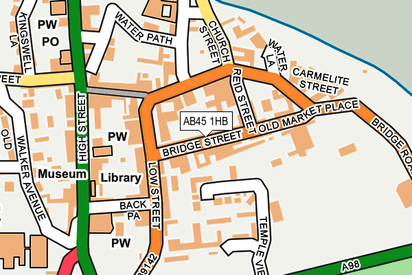 AB45 1HB map - OS OpenMap – Local (Ordnance Survey)