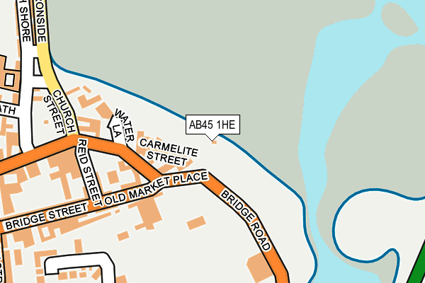 AB45 1HE map - OS OpenMap – Local (Ordnance Survey)