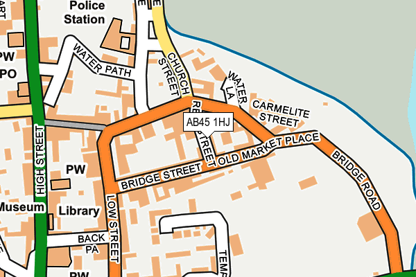 AB45 1HJ map - OS OpenMap – Local (Ordnance Survey)