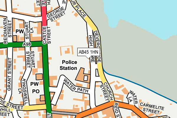 AB45 1HN map - OS OpenMap – Local (Ordnance Survey)