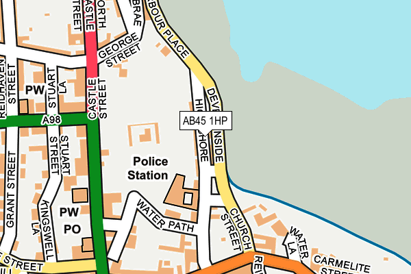 AB45 1HP map - OS OpenMap – Local (Ordnance Survey)