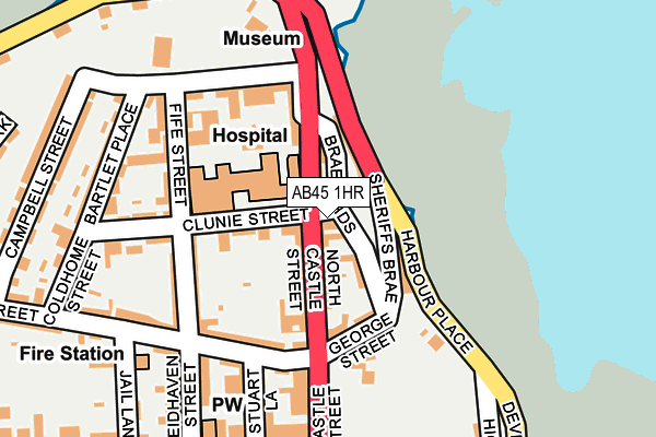 AB45 1HR map - OS OpenMap – Local (Ordnance Survey)