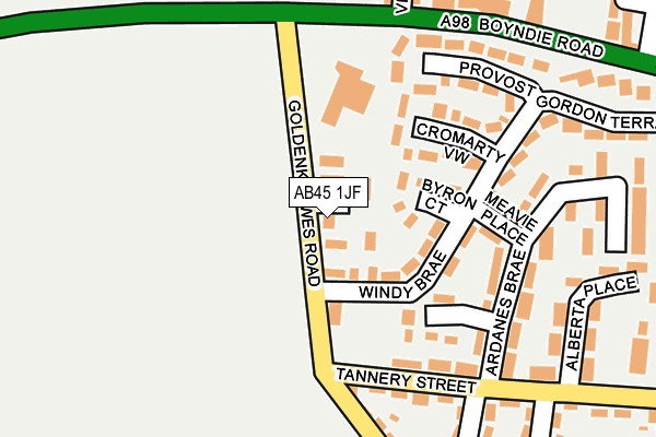 AB45 1JF map - OS OpenMap – Local (Ordnance Survey)