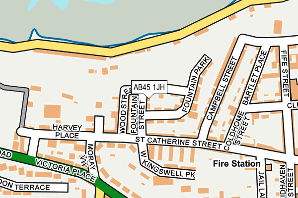 AB45 1JH map - OS OpenMap – Local (Ordnance Survey)
