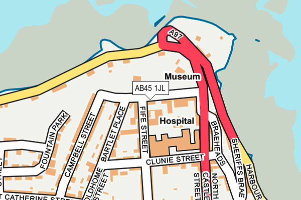 AB45 1JL map - OS OpenMap – Local (Ordnance Survey)